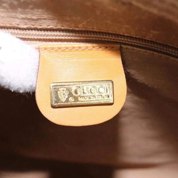 GUCCI Micro GG Supreme Hand Bag PVC 2way Beige Gold 002 123 0033 Auth 118246 - Picture 13 of 16